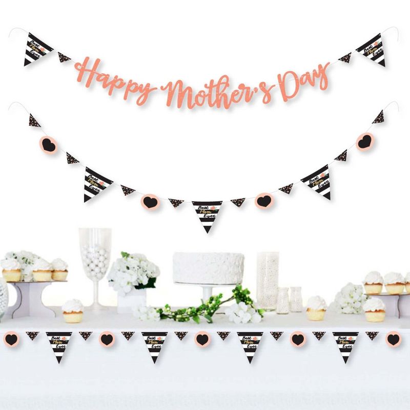Big Dot of Happiness Best Mom Ever - Mother's Day Letter Banner Decoration - 36 Banner Cutouts and Happy Mother's Day Banner Letters, 2 of 7