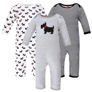 Hudson Baby Infant Girl Cotton Coveralls, Scottie Dog - 1 of 4