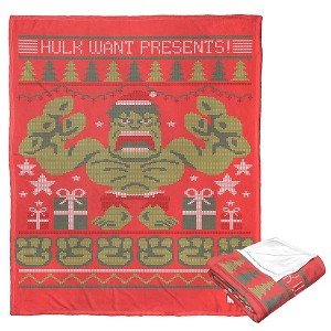 Marvel Hulk Want Presents! Silk Touch Throw Blanket 50x60 Inches - 1 of 4