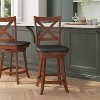 Flash Furniture Felicity Commercial Grade Wood Classic Crossback Swivel Counter Height Barstool with Padded, Upholstered Seat - 2 of 4
