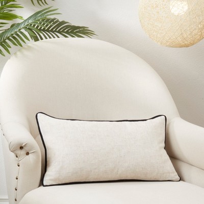 Toscana Daydream Beige and Black 12"x20" Throw Pillow Cover