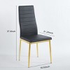Set of 4 Modern High Back Dining Chairs with Golden Legs and PU Seats,Elegant Armless Design for Kitchen or Dining Room-The Pop Home - 4 of 4