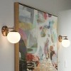 Possini Euro Design Meridian Modern Wall Light Sconces Set of 2 Gold Hardwire 6" Fixture Frosted White Glass for Bedroom Bathroom - 2 of 4