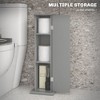 LunaLulinlk Toilet Paper Cabinet, Small Bathroom Corner Floor Cabinet with Doors and Shelves, Thin Storage Bathroom Organizer for Paper Shampoo, Gray - 3 of 4