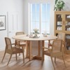 PexFix 60" x 60" Farmhouse Kitchen Dining Room Table Furniture Round Natural Kitchen Table with Rattan Woven Legs for Kitchen Bar Living Room - 3 of 4