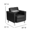 Emma and Oliver Black LeatherSoft Tablet Arm Chair, Tall Chrome Legs and Cup Holder - 4 of 4