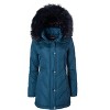 Sportoli Jackets for Women Quilted Down Alternative Longer Winter Coat with Fur Trim Hood - 4 of 4
