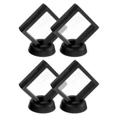 Unique Bargains Transparent PE Material Modern Elegant Floating Frame Display Holder Stand 4 Pcs