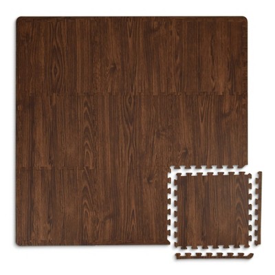 3'x3' Craftsman Interlocking Floor Tiles Brown - Brewster