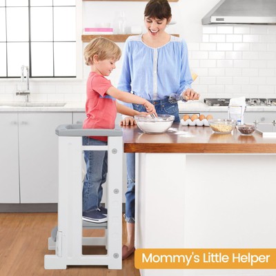 Toddler Tower Height Adjustable Step Stool for Kids Montessori Learning Stool Toddler Kitchen Stool Helper with Dry Erase Board