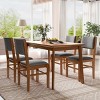 Set of 4 Mid Century Modern Upholstered Dining Chairs with Solid Wood Frame and Fabric Seat for Kitchen Dining Room Living Room–Maison Boucle - 3 of 4