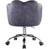 Simple Relax Office Chair in Dark Gray Velvet and Chrome - 4 of 4