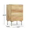 CAVINAS 15"Modern Nightstand with Wood Grain Design,Mid-century Bedside Table with 4 Iron Legs,Vintage Nightstand for Bedroom - 3 of 4