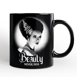 Frankenstein's Bride Spooky Portrait Personalized Mug Horror Villain Theme Halloween Gift with Custom Name Black 12oz - 1 of 4
