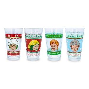 Silver Buffalo The Golden Girls Holiday Sweater 16-Ounce Pint Glasses | Set of 4 - 1 of 4