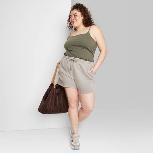 Women's Mid-rise Pull-on Fleece Shorts - Wild Fable™ Gray Xxl : Target
