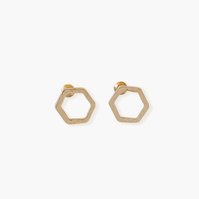  Sanctuary Project Geo Hexagon Stud earrings Gold 