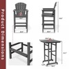 Hyleory 3-Piece HDPE Patio Bar Set with Adirondack Bar Stools - Durable Outdoor Furniture for Stylish Entertaining - 4 of 4