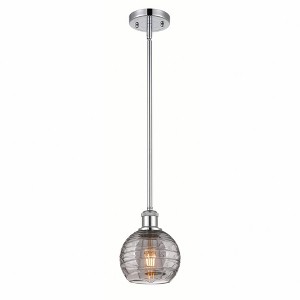 Athens Deco Swirl - 1 Light Stem Hung Mini Pendant In Industrial Style-8 Inches Tall and 6 Inches Wide - 1 of 1