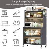 LunaLulinlk 64" Kitchen Pantry Storage Cabinet, 5 Tier Metal Storage Cabinet with Wheels, Kitchen Storage Bakers Rack - 4 of 4