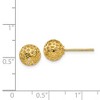 Black Bow Jewelry 8mm Diamond Cut Open Ball Post Earrings in 14k Yellow Gold - 4 of 4