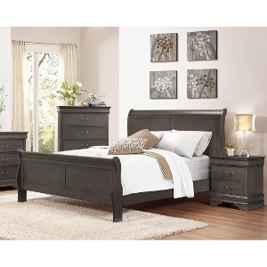 NicBex Traditional Wood Twin/Full/Queen Platform Bed Frame with Headboard and Footboard,Elegant Sleigh Design,Box Spring Needed,Easy Assembly - 1 of 4