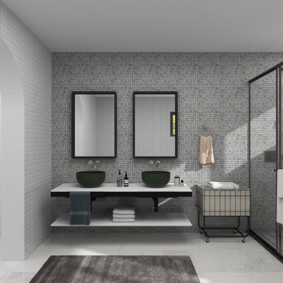 Elegant Matte Black Solid Wood Rectangular Wall Mirror 24" x 36"