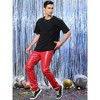 Lars Amadeus Men's Metallic Slim Fit Night Club Disco Shiny Faux Leather Pants - 3 of 4