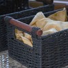 Decorative Woven Baskets Set of 3, Paper Rope with Wood Handles and Metal Frame, Small, Medium and Large - 4 of 4