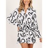 Womens Long Sleeve Dress V Neck Collar Belted Button Down Shirt Dress Designer T Shirt Dresses Beach Cover Ups Robe Dress for Photography - 3 of 4