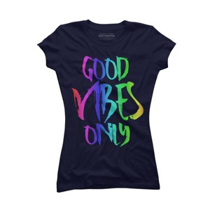 Adult Design By Humans Good Vibes Only Rainbow Pride By Samcole18 T-Shirt - 1 of 2
