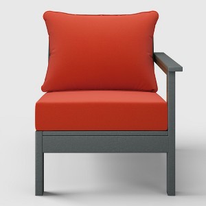 WestinTrends  Avalon Outdoor Patio HDPE Right Arm Facing Sectional Corner Club Chair with Patio Cushions - 1 of 4