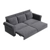TiramisuBest 93.7" King Pull-Out Sofa Bed, 3-in-1 Convertible Faux Leather Sleeper with Nailhead Trim & Rolled Arms for Living,Dark Brown - 3 of 4