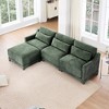 105.9" Chenille Modular L-Shaped Ergonomic Sectional Sofa with Lumbar Pillows and Movable Ottoman, 4-Piece Free combination Sofa - 2 of 4
