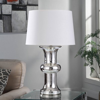Dann Foley Lifestyle Glass Table Lamp Silver - StyleCraft: Modern Adjustable 3-Way Lighting, UL Listed, Steel Body