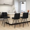 Bekrvio 26" Swivel Counter Height Bar Stools Set of 1/2/3/4, Faux Leather or Velvet Upholstered with V-Shaped Metal Base for Kitchen Island - 4 of 4