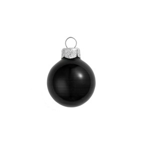 Northlight Mini Shiny Finish Glass Christmas Ball Ornaments - 1.5" (40mm) - Black - 40ct - 1 of 4