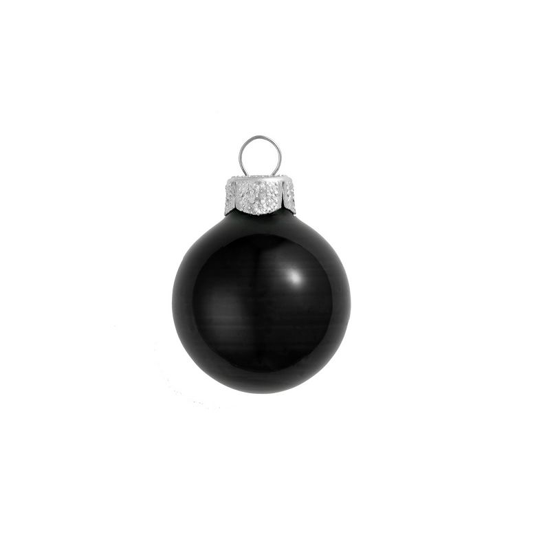 Northlight 40ct Black Shiny Glass Christmas Ball Ornaments 1.5" (40mm), 1 of 3