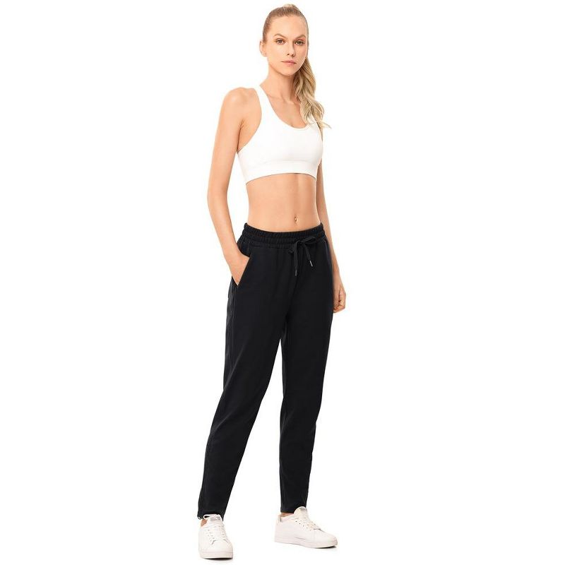 Womens Sweatpants with Zipper Pockets Ankle Side Ruched Jogger Solid Drawstring Sport Pants Athletic Pants, 4 of 7