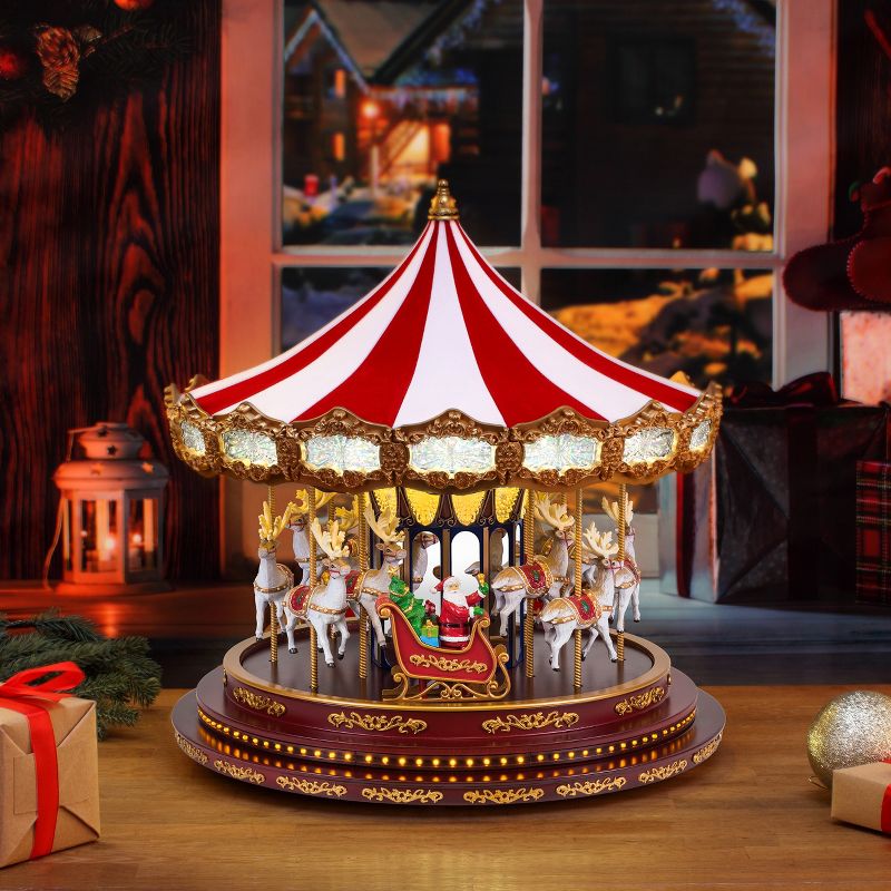Mr. Christmas Animated LED Deluxe Christmas Carousel Musical Decoration, 4 of 7