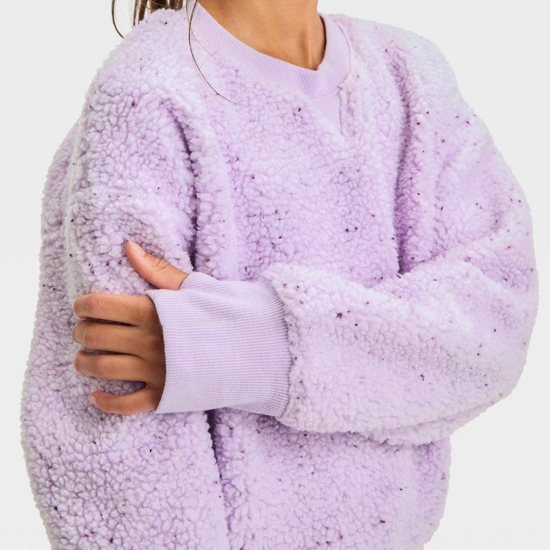 Girls&#39; Faux Fleece Shearling Pullover - All In Motion™, 4 of 5