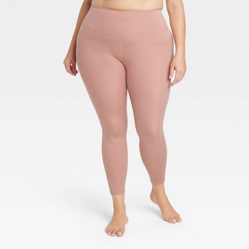 Pink Compressive Leggings with Pockets That Don't Roll Down