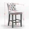 CIPACHO Contemporary Velvet Upholstered Barstools with Button Tufted Decoration and Wooden Legs, Bar Chairs,Bar stools, Set of 2 (Beige),SW2002BG - 2 of 4