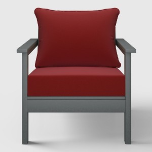 WestinTrends Avalon Gray Outdoor Modern HDPE Patio Club Chair with Deep Seat Cushions - 1 of 4