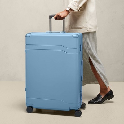 Signature Hardside Trunk Large Checked Spinner Suitcase Blue - Open Story™( The combination is locked)