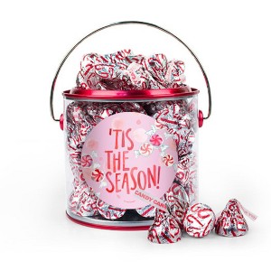 Christmas Candy Gift Paint Can with Sticker - 12oz Peppermint Hershey's Kisses -  Tis the Season - 1 of 1