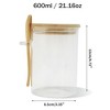 Unique Bargains with Bamboo Lid & Spoon Decorative Jars Wood Color Clear 1 Set - 3 of 4