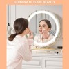 19’’ Large Vanity Mirror with Lights, Lighted Round Makeup Mirror with Smart Touch Control, 3 Colors Dimmable Vanity Mirror, 360° Rotation - 3 of 4
