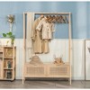 Nordlys Rattan and Wood Coat Rack Exotic Boho Entry - 2 of 4