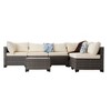 7-Piece Outdoor Patio Rattan Modular Sectional Sofa Set with Tempered Glass Coffee Table, Free Combination - 3 of 4